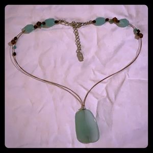Light green crystal necklace